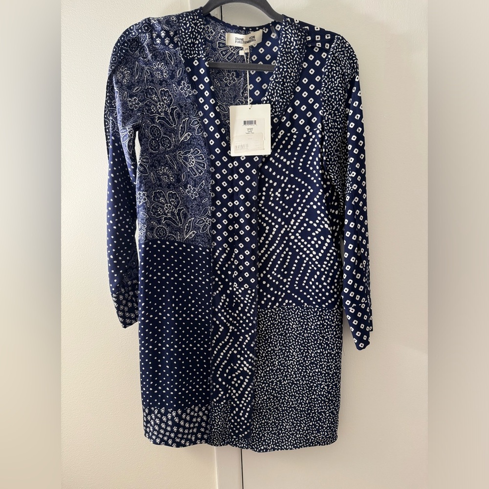 Diane Von Furstenburg Blue Dress Size XXS